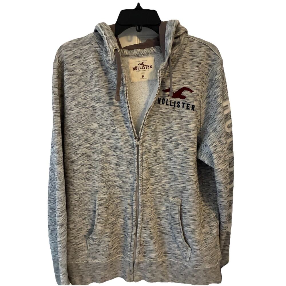 hoodie men’s Gray Full Zip Hollister Size Medium